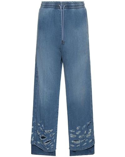 DIESEL Pantalones deportivos de denim de algodón - Azul