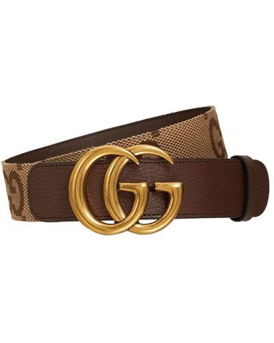 Gucci 40mm Breiter Gürtel Aus Gg-canvas Und Leder - Mehrfarbig