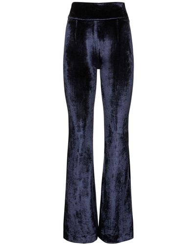 Galvan London Pantalon taille haute en velours - Bleu
