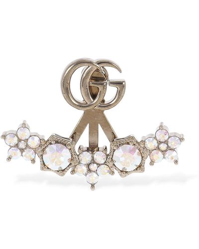 Gucci gg Marmont Brass Mono Earring - White