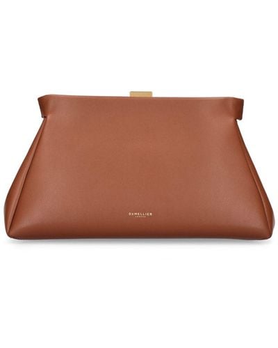 DeMellier London Cannes Smooth Leather Clutch - Brown
