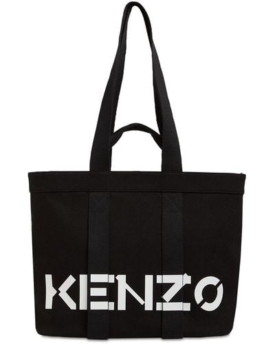 KENZO コットンキャンバストートバッグ - ブラック