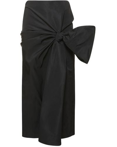 Alexander McQueen Bow Tech Slim Long Skirt - Black