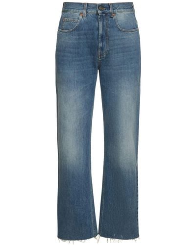 Gucci Cotton Denim Jeans W/ Raw Cut Hem - Blue