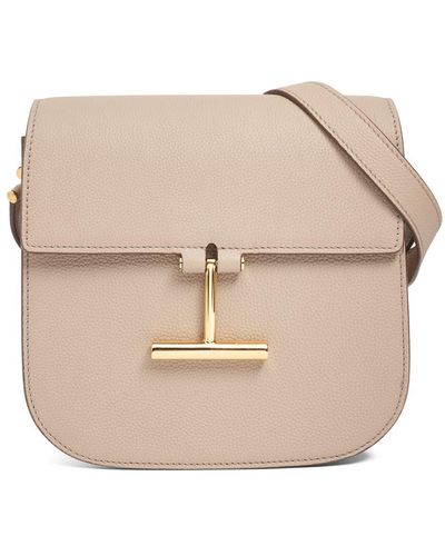 Tom Ford Mini Tara Leather Crossbody Bag - Natural