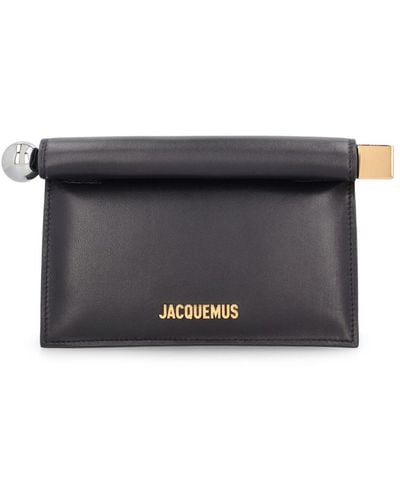 Jacquemus La Petite Pochette Rond Leather Clutch Bag - Black