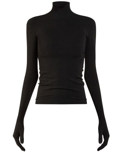 Balenciaga ナイロンブレンドセーター - ブラック