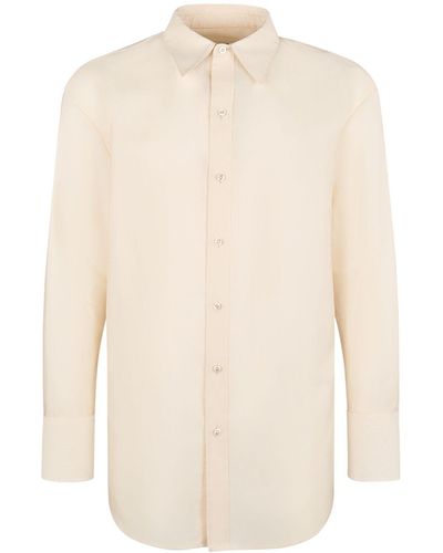 Saint Laurent Oversized Hemd Aus Wollmischung - Weiß