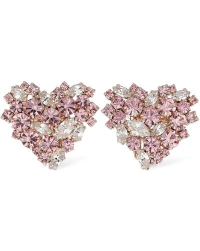 Magda Butrym Crystal Heart Earrings - Pink