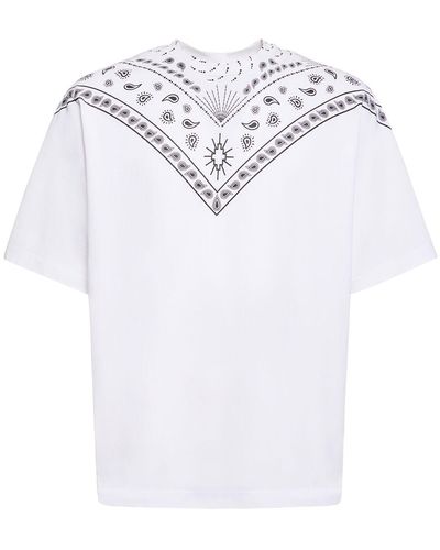 Marcelo Burlon Bandana オーバーサイズコットンtシャツ - ホワイト