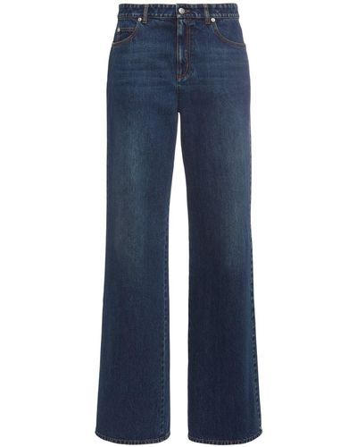 Alexander McQueen Jeans Aus Denim Mit Weitem Bein - Blau