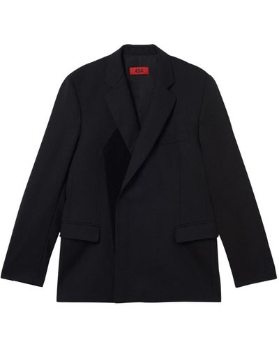 424 ウールスーツジャケット - ブラック