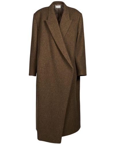 The Row Dhani Wool Double Breast Coat - Brown