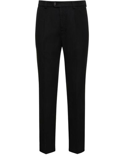 Brunello Cucinelli Cotton Gabardine Straight Trousers - Black