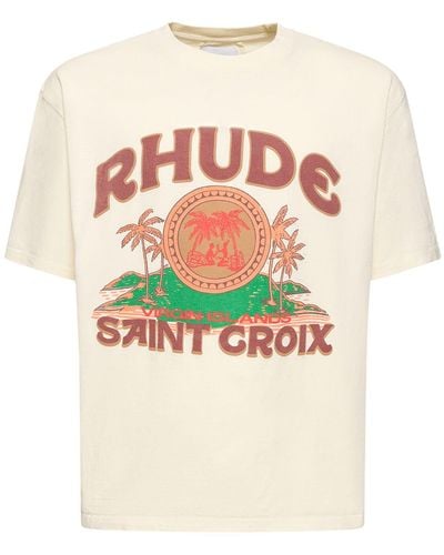 Rhude T-shirt Aus Baumwolle "saint Croix" - Mehrfarbig