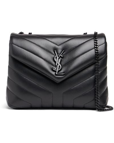 Saint Laurent Small Loulou Y-Quilted Leather Bag - Gray