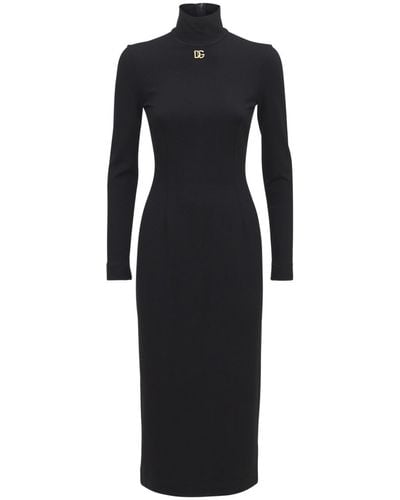 Dolce & Gabbana ストレッチジャージードレス - ブラック