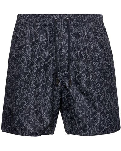 Giorgio Armani Shorts mare con logo - Blu