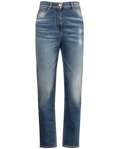 Balmain Hoch Geschnittene Denim-jeans - Blau