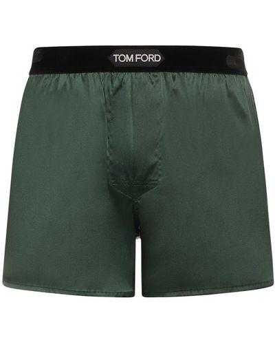 Tom Ford Shorts bóxer de seda - Verde