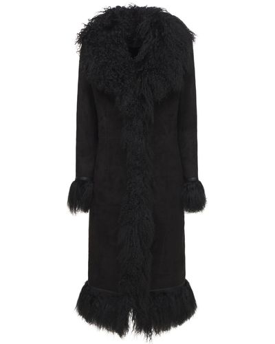 Saks Potts Bonnie Shearling Fur Coat - Black