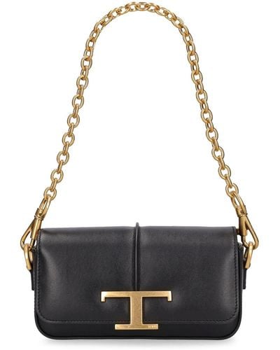 Tod's Mini E/W Tracollina Leather Bag - Black