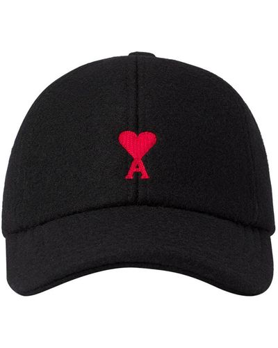 Ami Paris Adc Cotton Baseball Hat - Black