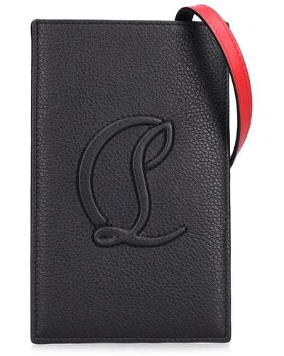 Christian Louboutin By My Side Leather Phone Case W/Logo - Black