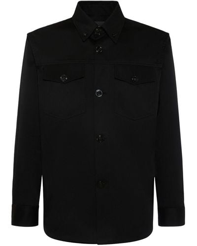 Versace Blusón de gabardina de algodón - Negro