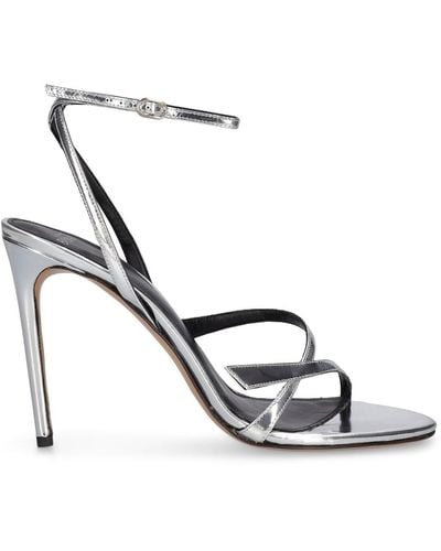 Alexandre Birman 100Mm Tita Mirror Leather Sandals - White
