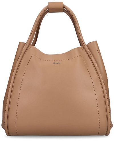 Max Mara Lvr exclusive bolso tote marine de piel - Marrón