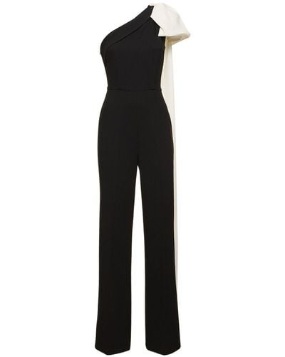 Roland Mouret Tuta asimmetrica in cady stretch - Nero