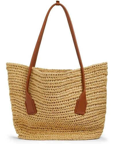 Bottega Veneta Arco Raffia Crochet Tote Bag - Brown