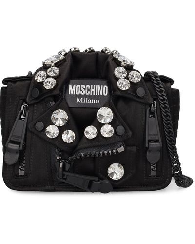 Moschino Still Life With Heart Biker Shoulder Bag - Black