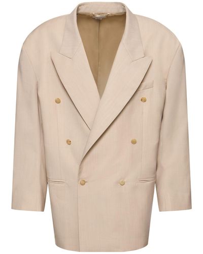 Hed Mayner Light Wool Double Breasted Blazer - Natural