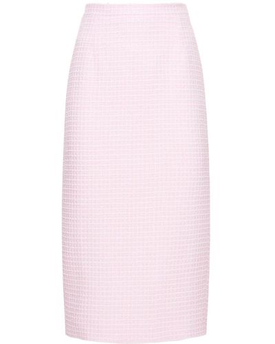 Alessandra Rich Sequined Tweed Midi Skirt - Pink