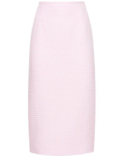 Alessandra Rich Sequined Tweed Midi Skirt - Pink