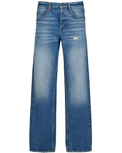 Saint Laurent Jeans baggy de denim de algodón - Azul