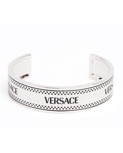 Versace Armreif Aus Metall Mit Logo - Weiß