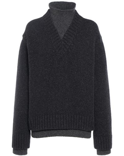 Bottega Veneta Double Layer Wool Sweater - Black