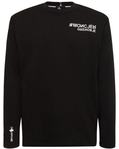3 MONCLER GRENOBLE Camiseta de algodón con logo - Negro