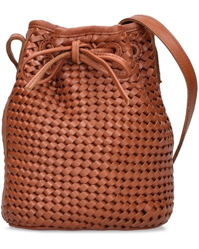 Bembien Isabelle Handwoven Leather Bucket Bag - Brown