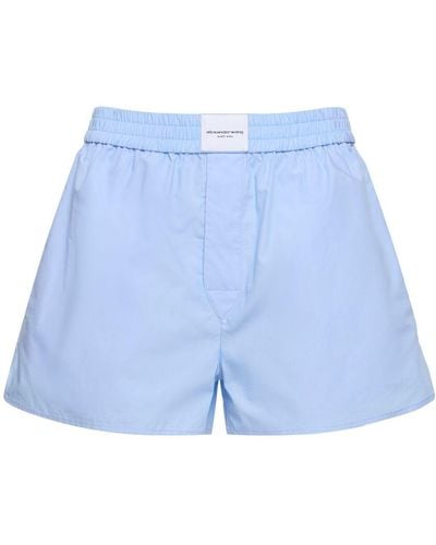 Alexander Wang Classic Cotton Boxer Shorts - Blue