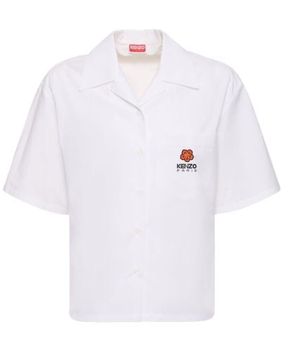 KENZO Hawaii-hemd Aus Baumwolle "boke Flower" - Weiß
