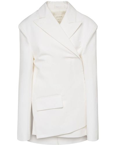 Sportmax Giacca achille1234 in cotone washed - Bianco