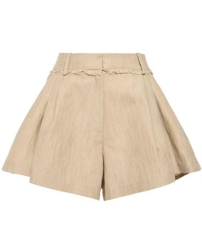 Rabanne Cotton Blend Shorts - Natural