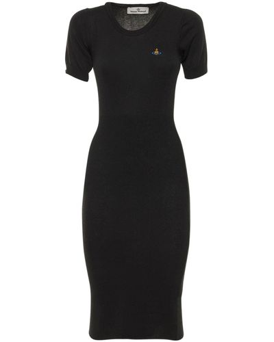 Vivienne Westwood Bebe Cotton & Cashmere Knit Logo Dress - Black