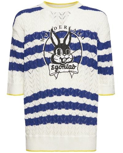 Egonlab Bunny コットンニットtシャツ - ブルー