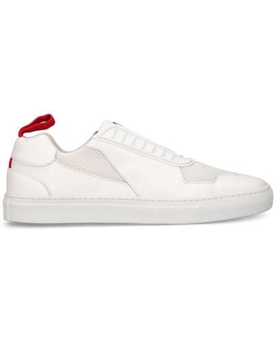 Ferrari Logo Leather Low Top Sneakers - White