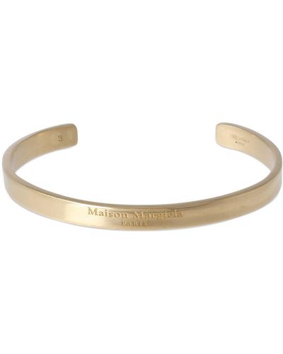 Maison Margiela Medium Logo Engraved Cuff - Natural